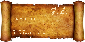 Faur Lili névjegykártya