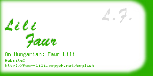 lili faur business card